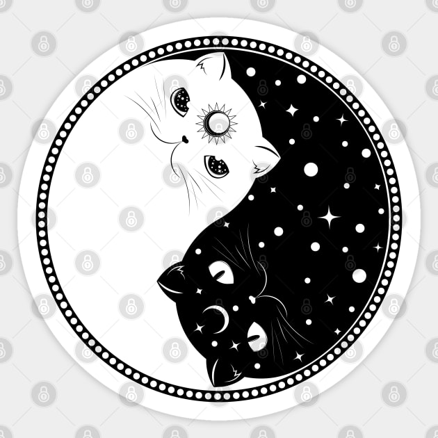 Yin Yang cats Sticker by AnnArtshock